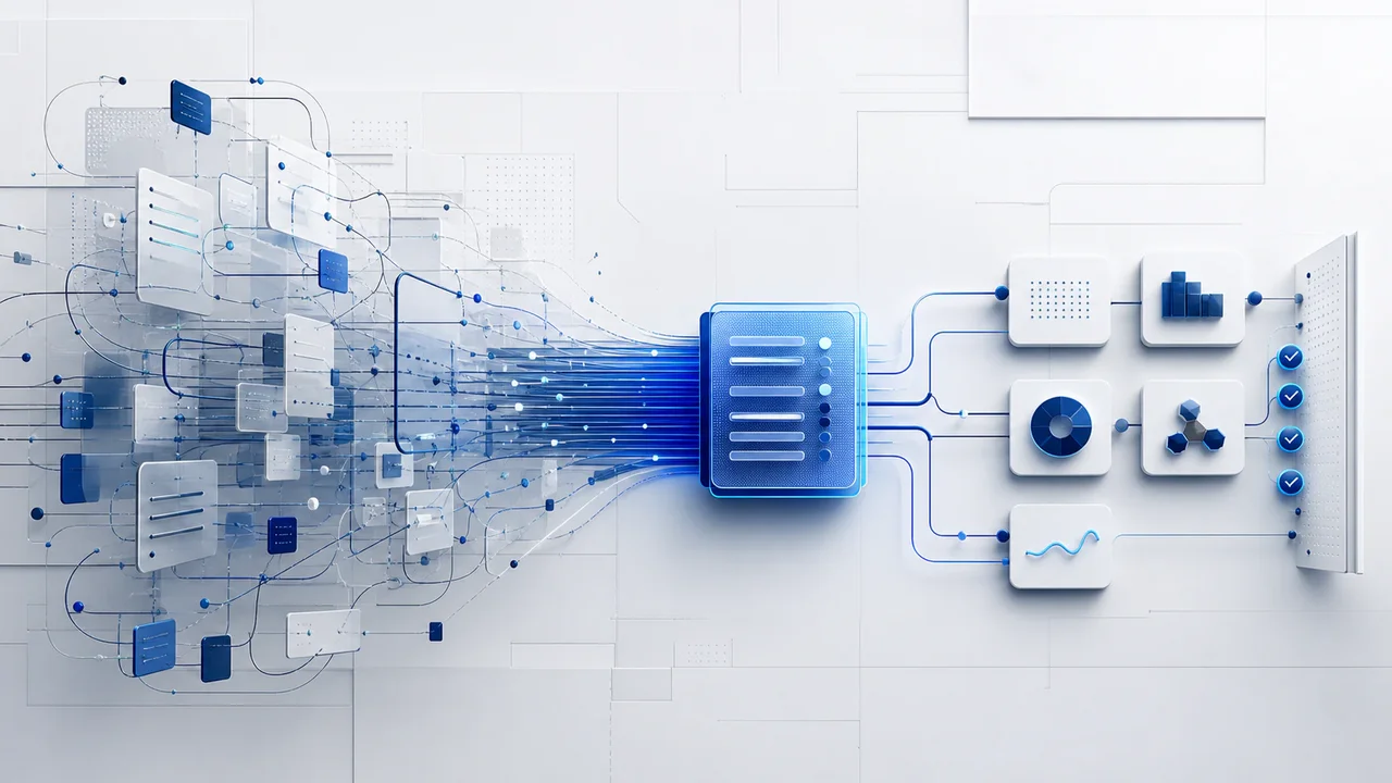 Many nested prompt instructions are condensed into a clear result contract and produce structured results.